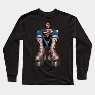 Marvin Gaye - Platform Boots - Retro Vintage Long Sleeve T-Shirt